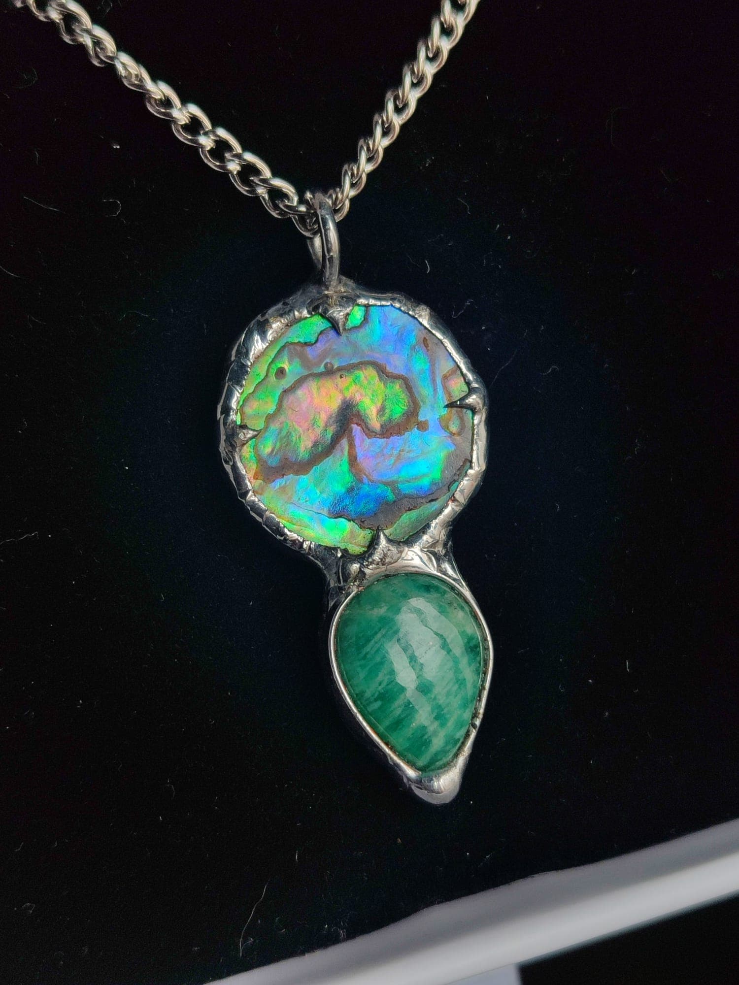 Imagem da peça Pendente com Abalone e Amazonita